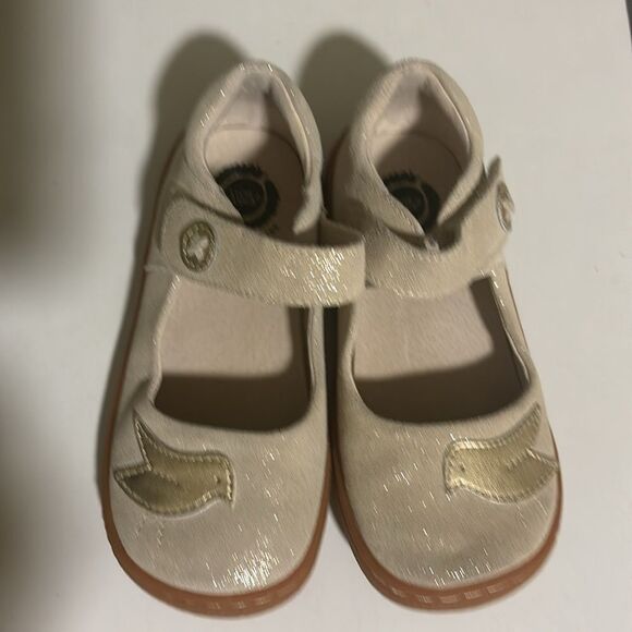 LIVIE & LUCA PIO PIO Leather Gold Mary Jane Sandals Size 11 M / Néw - Picture 4 of 8
